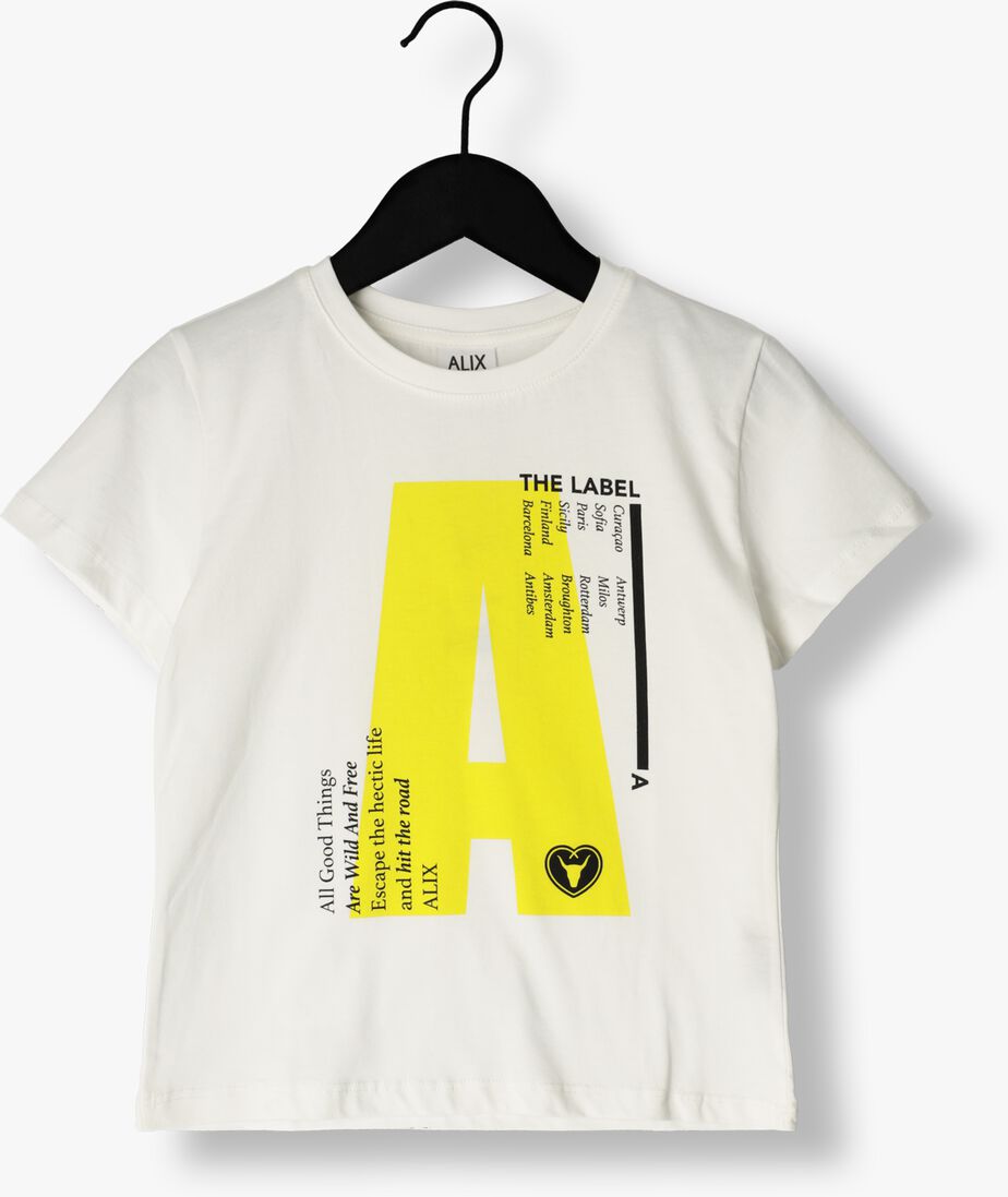 ALIX MINI witte alix mini t-shirt kids knitted a print t-shirt girl