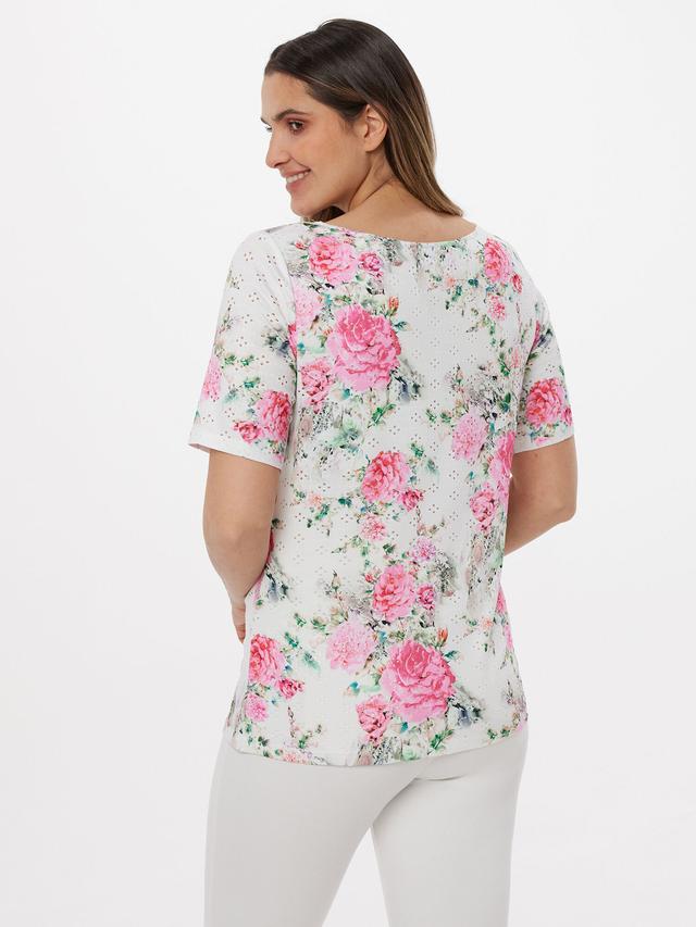 Shirt Blütenpracht mit Lochmuster