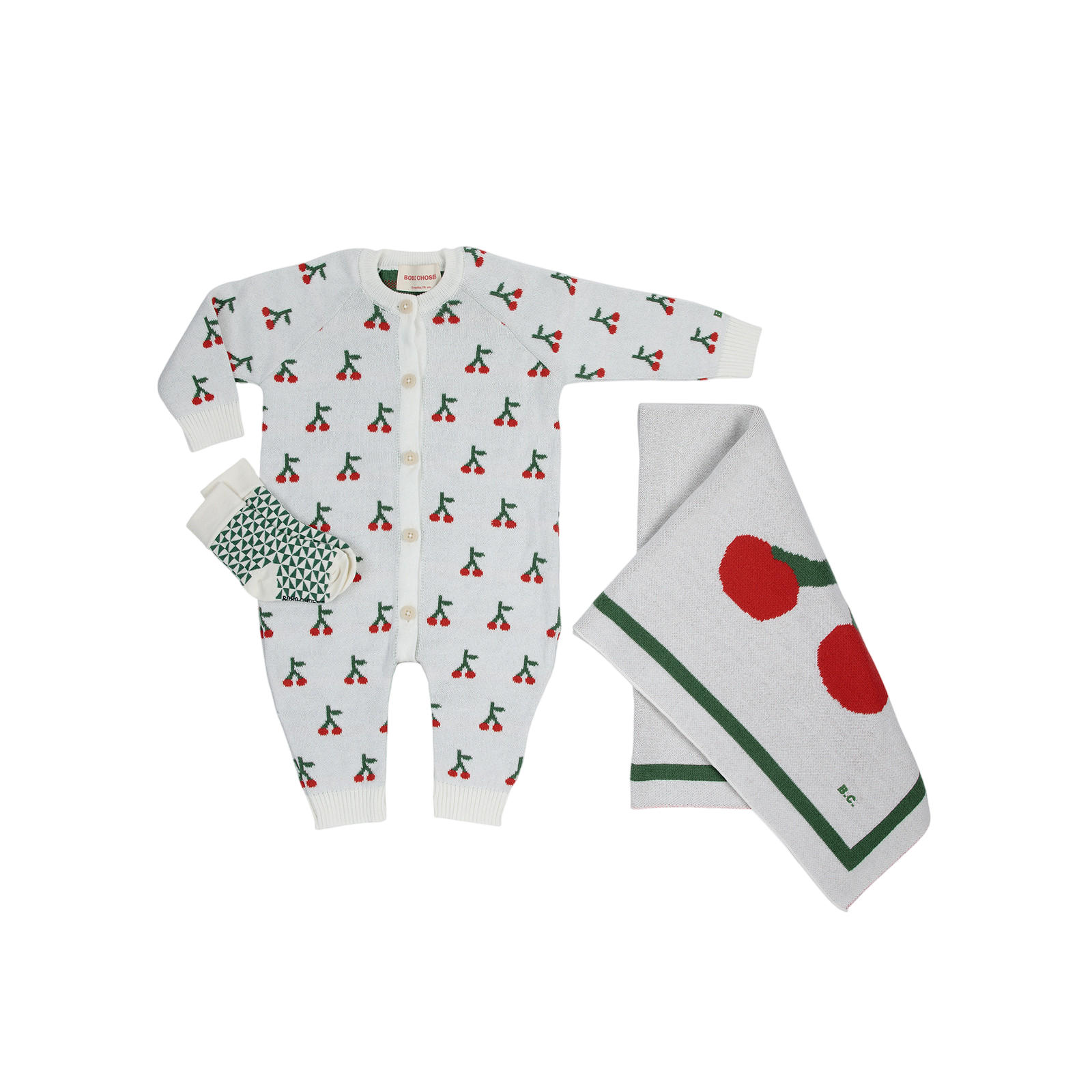 Baby Geschenkset Cherry All Over Offwhite
