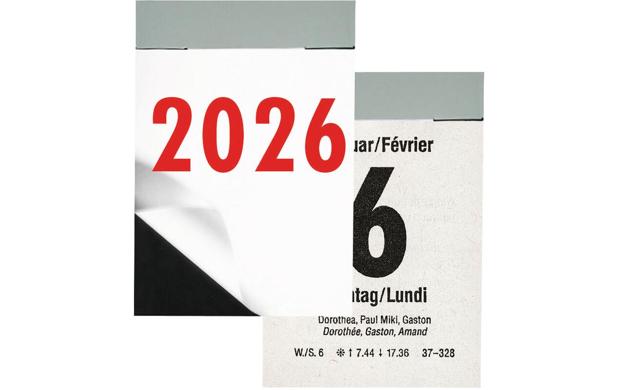 Abreisskalender 4 x 5.9 cm, hoch, 390 BlattWandkalender 2026