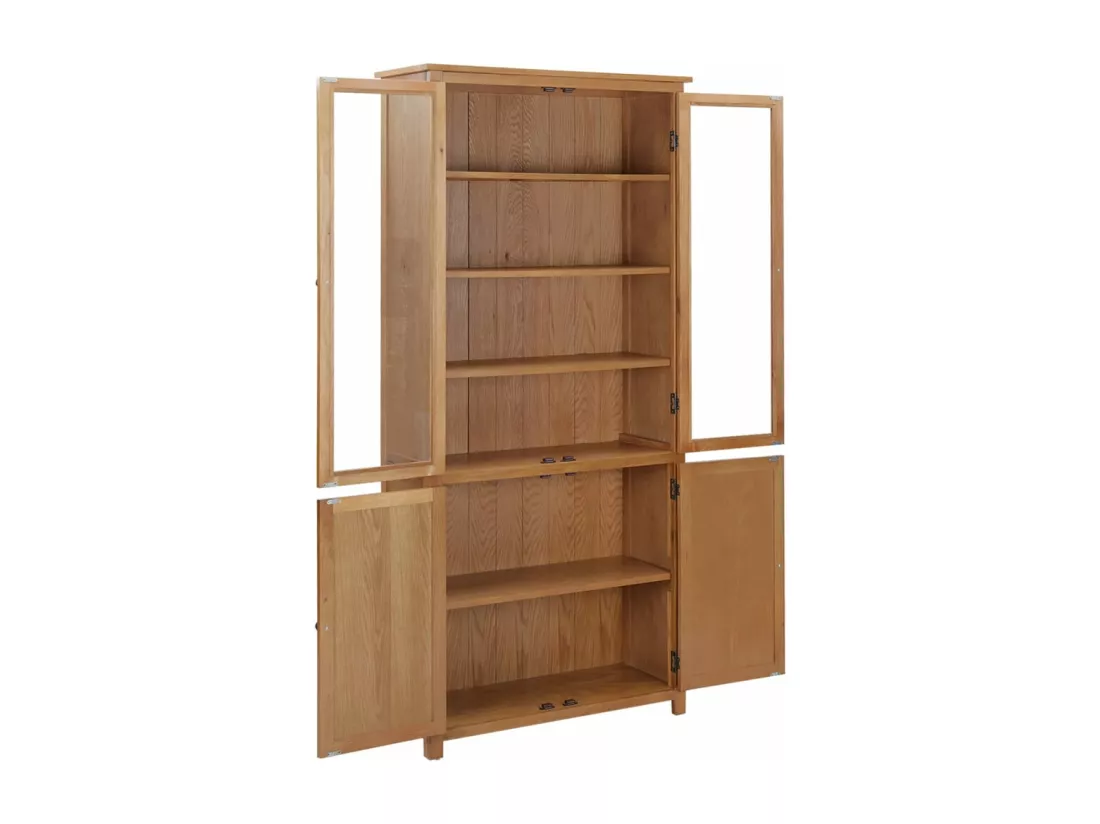 Bibliothèque avec 4 portes 90x35x200 cm Bois de chêne et verre
