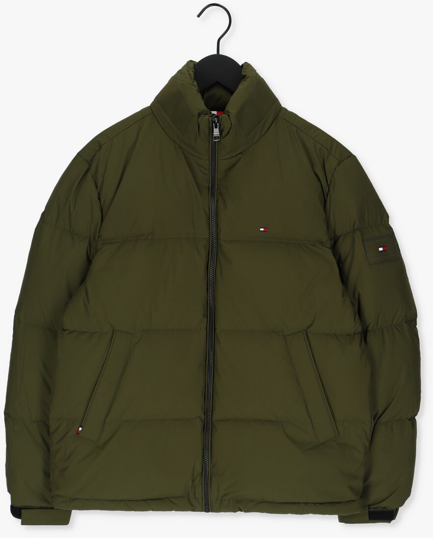 TOMMY HILFIGER olijf tommy hilfiger gewatteerde jas hilfiger down stand collar jkt