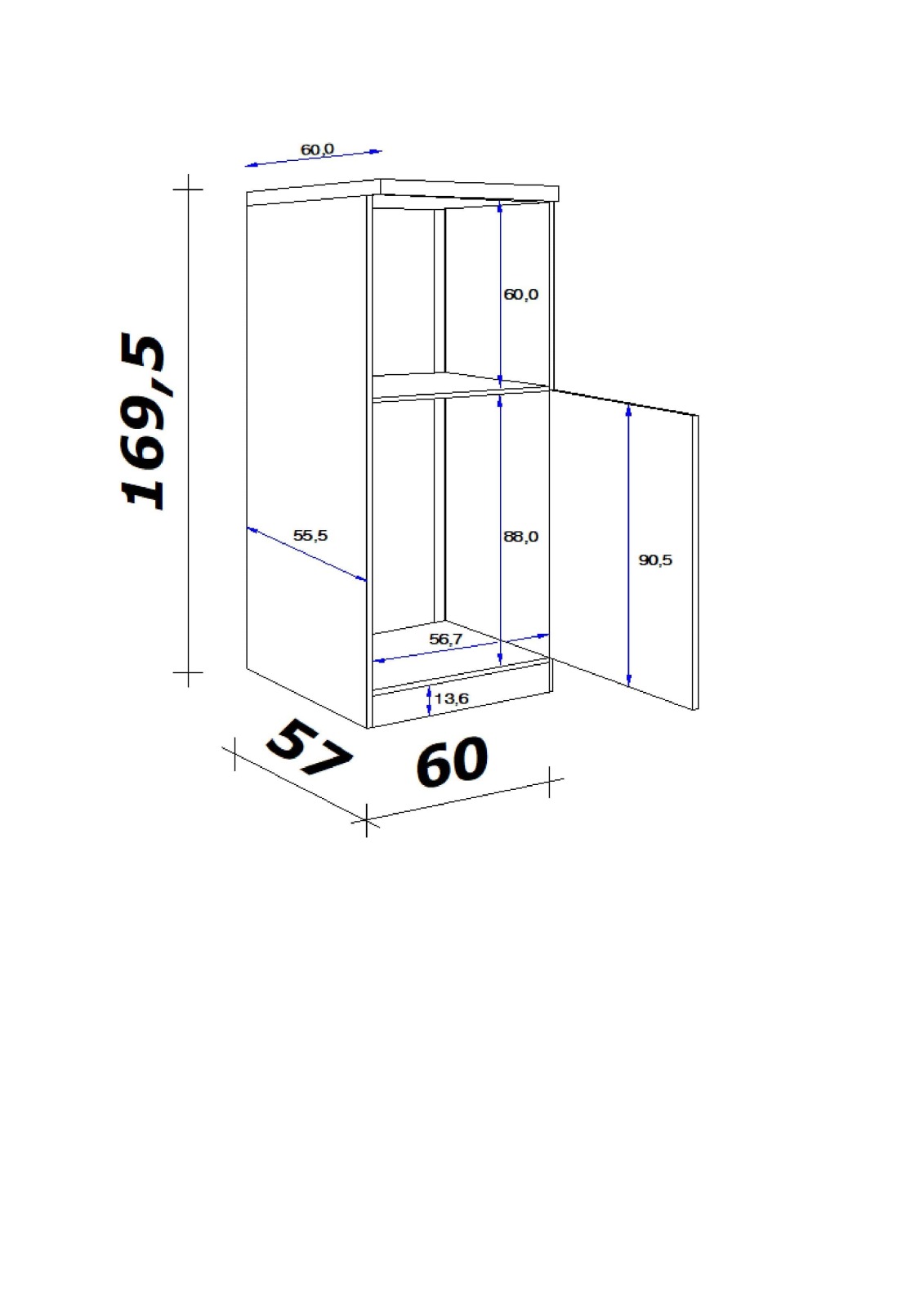 Demi-Geräteumbau LUCCA - weiß - Caledonia - für Backofen+Kühlschrank