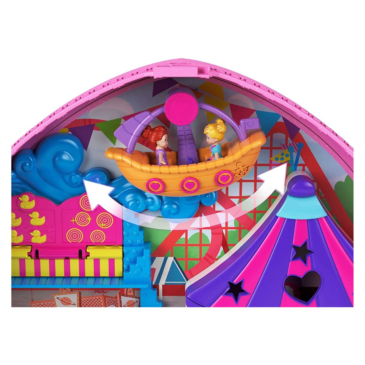 Mattel GKL60 - Polly Pocket - Micro - Freizeitpark Rucksack, Spielset mit Figuren und Zubehör