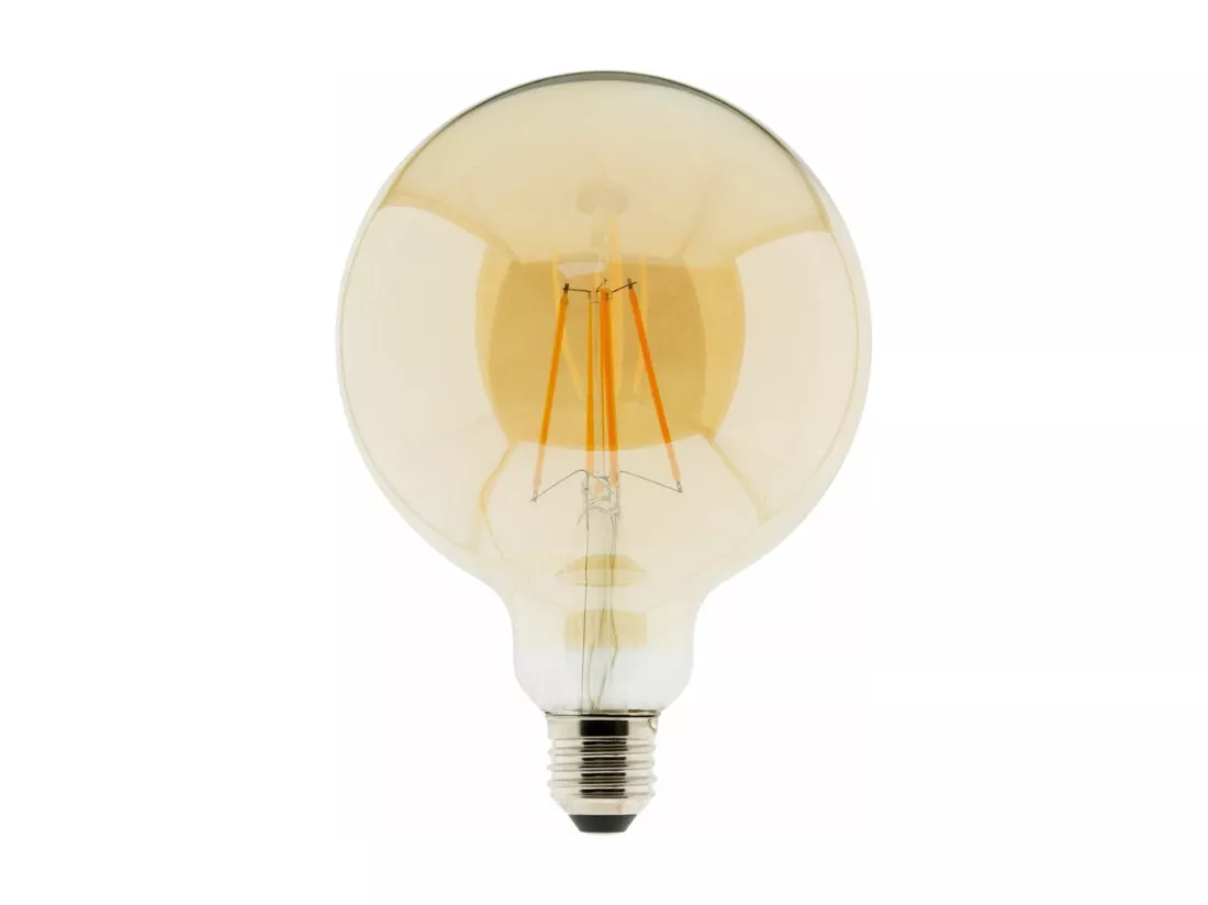 Ampoule déco filament LED ambrée 7W E27 720lm 2500K - Globe - Elexity