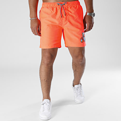 Short De Bain Nounours Graffiti Orange Fluo