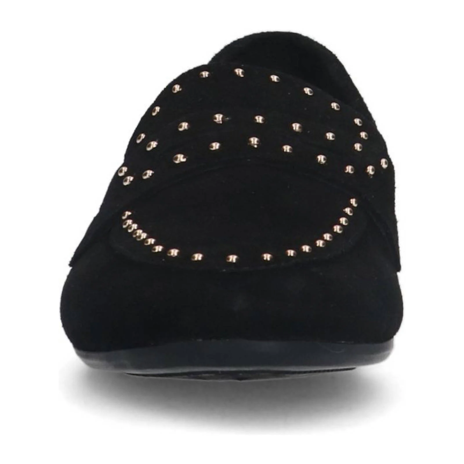Manfield suède loafers met studs zwart