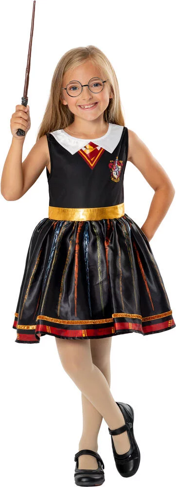 DEGUISEMENT ROBE LUXE HERMIONE  + BAGUETTE + LUNETTES  TAILLE L 7-8 ANS