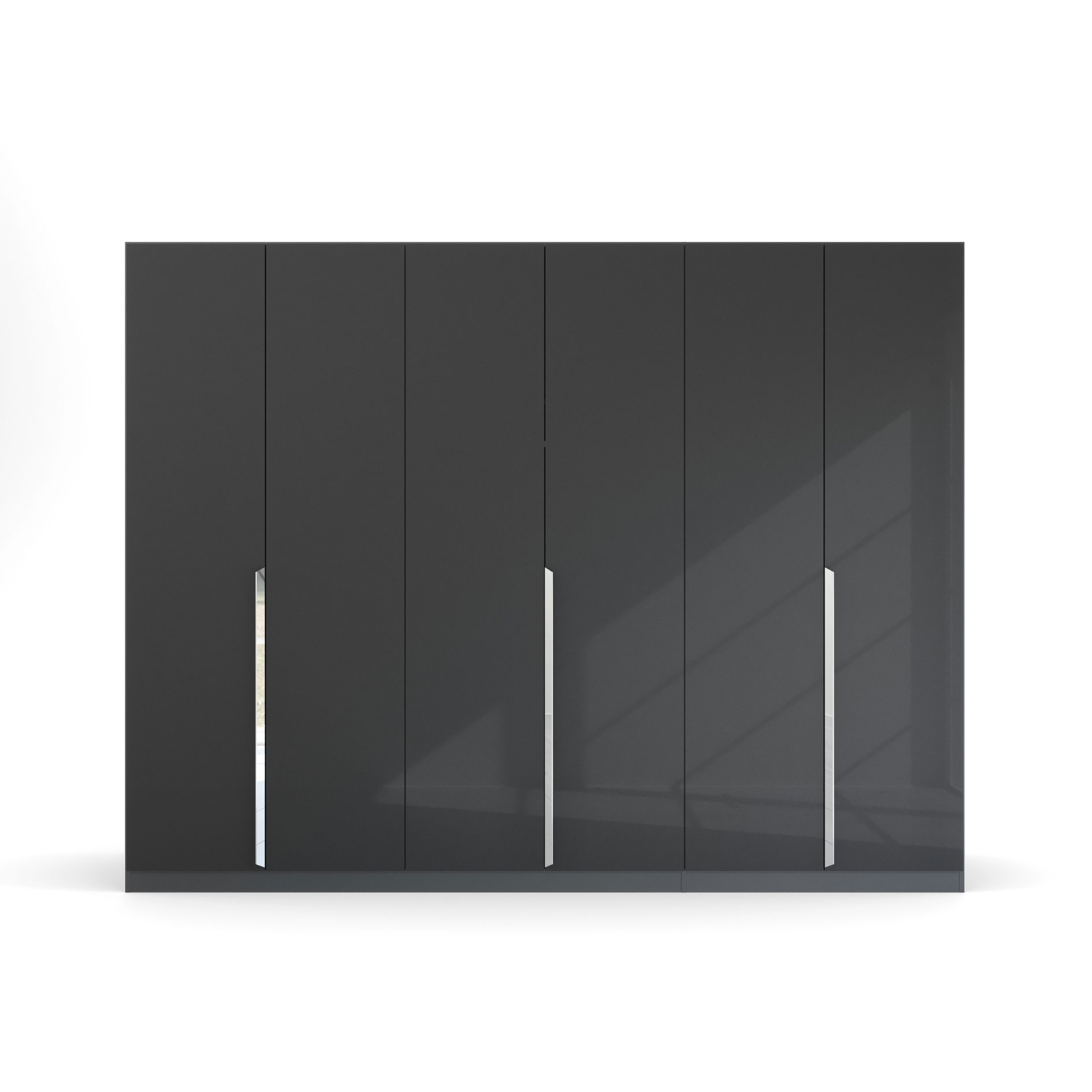 Drehtürenschrank - Hochglanz grau - 6 Türen - 271 cm