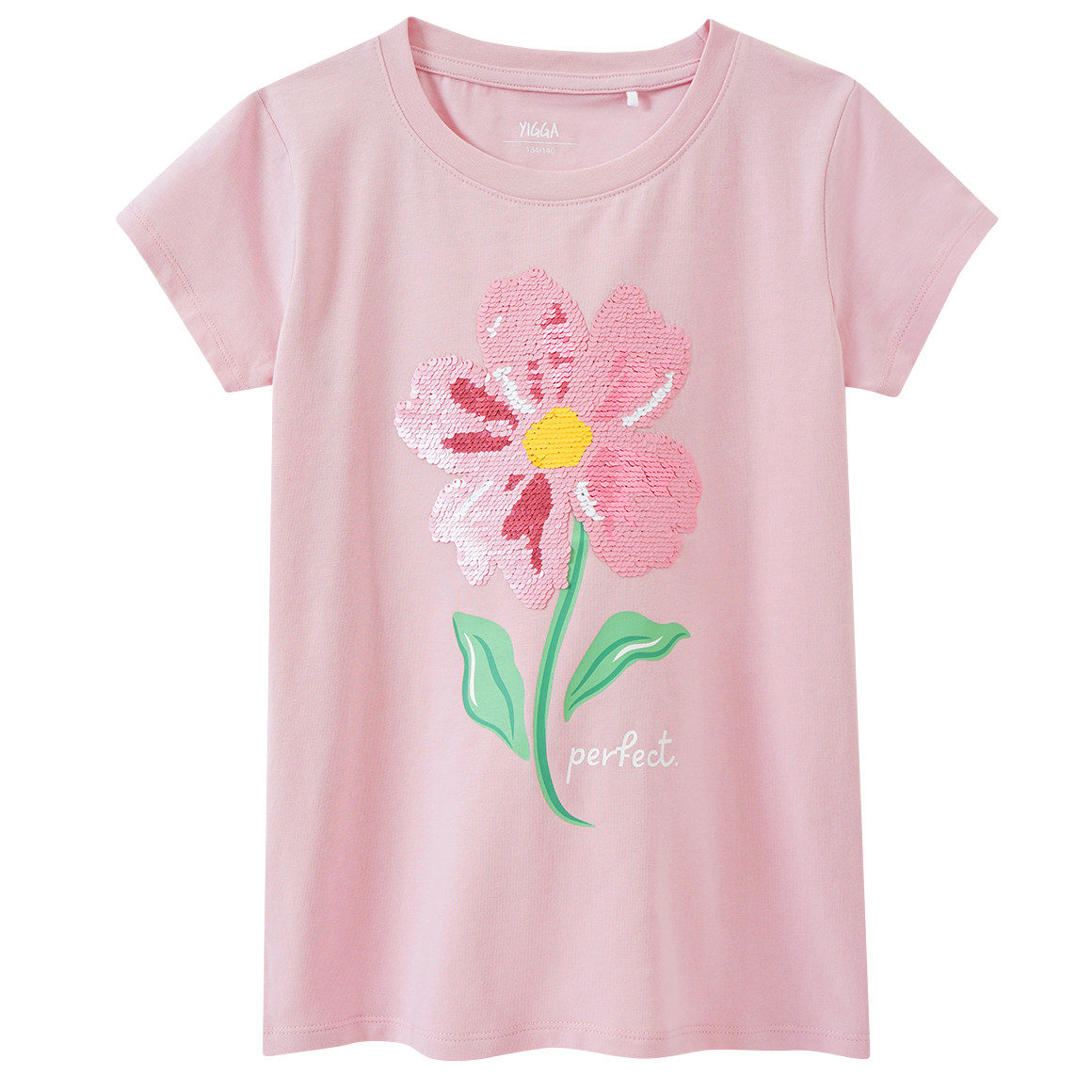Yigga Mädchen T-Shirt mit Wendepailletten rosa