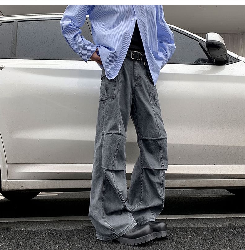 Filmas - Mid Rise Washed Wide Leg Cargo Pants