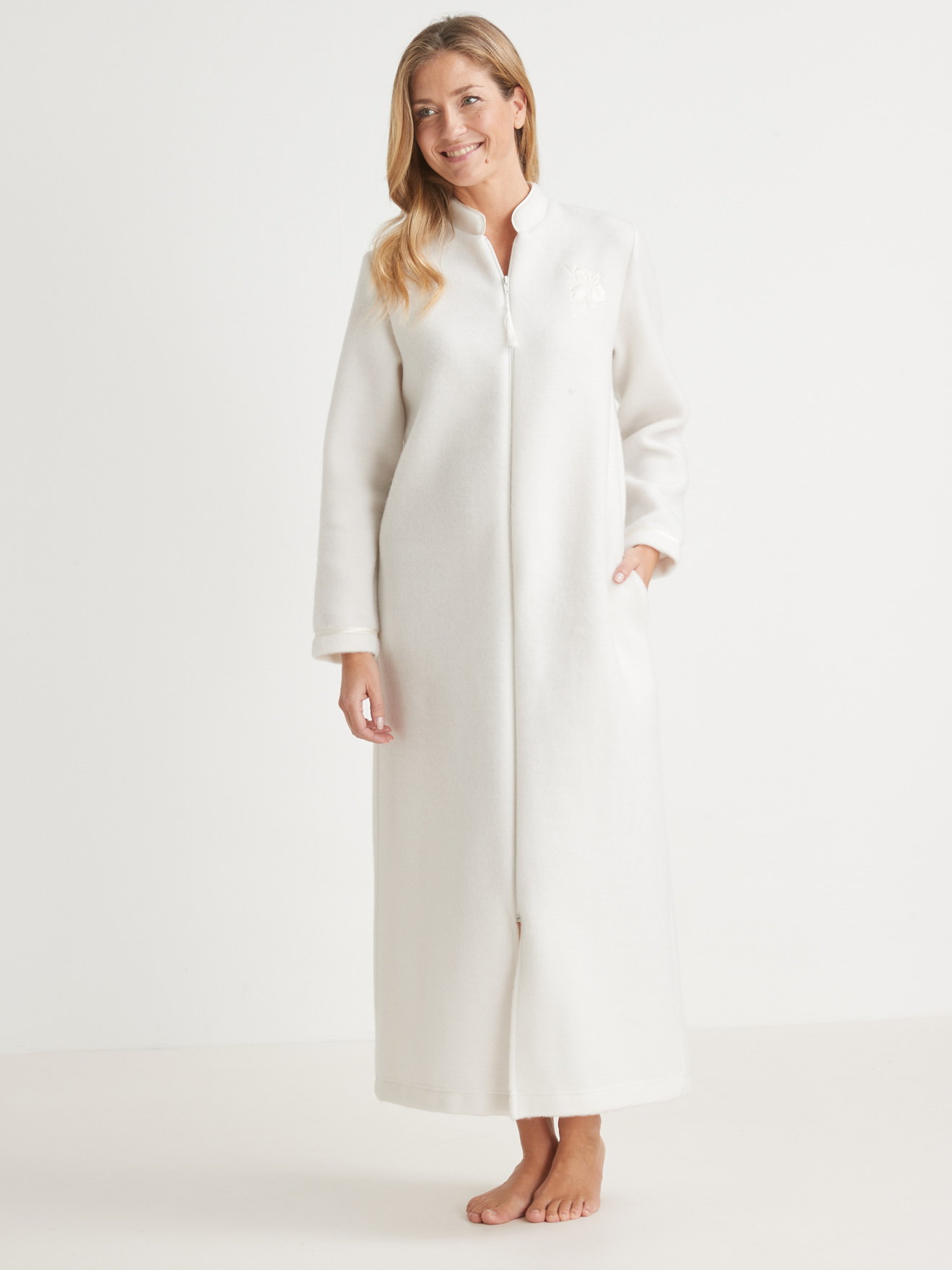 Robe de chambre zip molleton courtelle