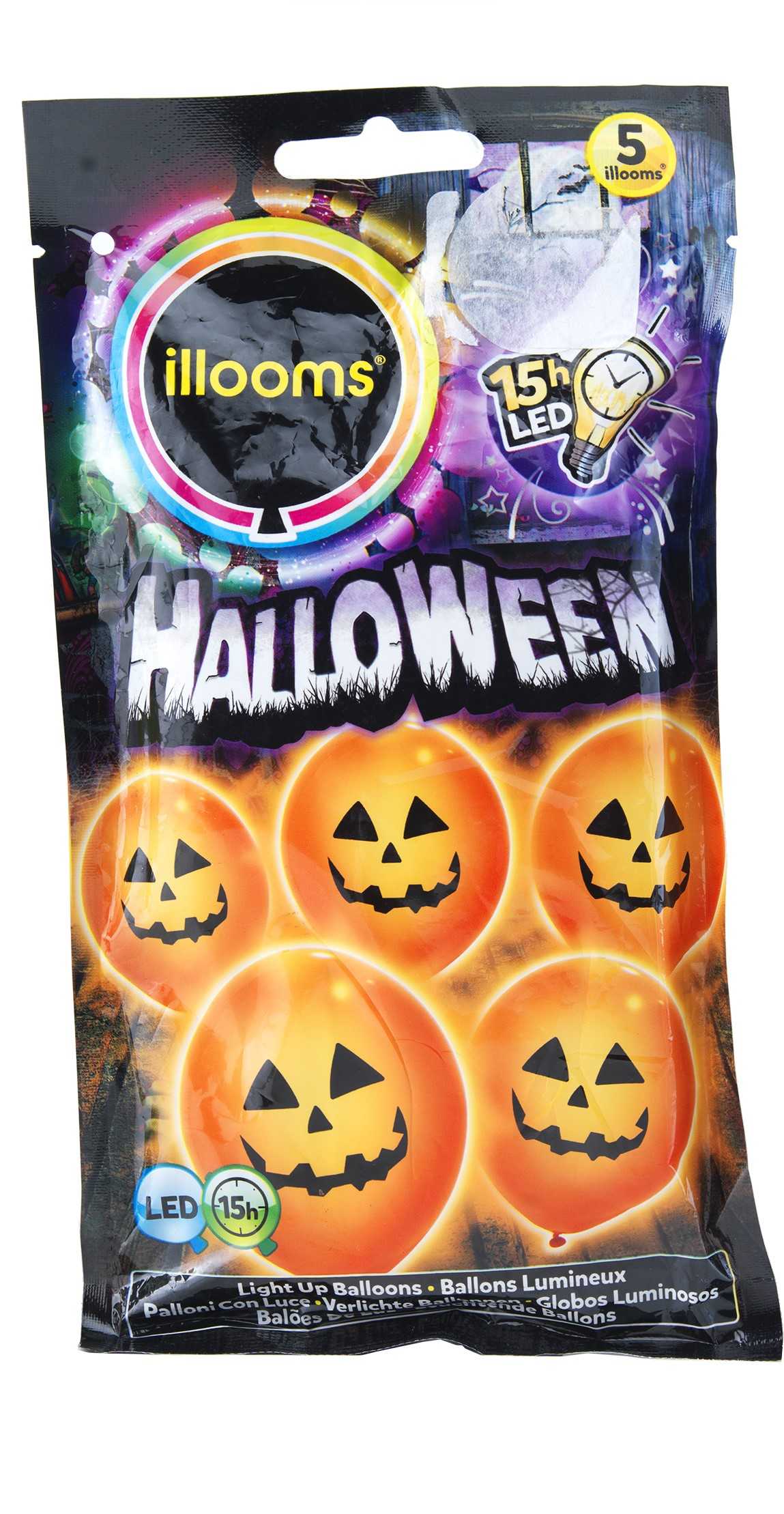 Luftballon LED 3er Halloween Kürbis