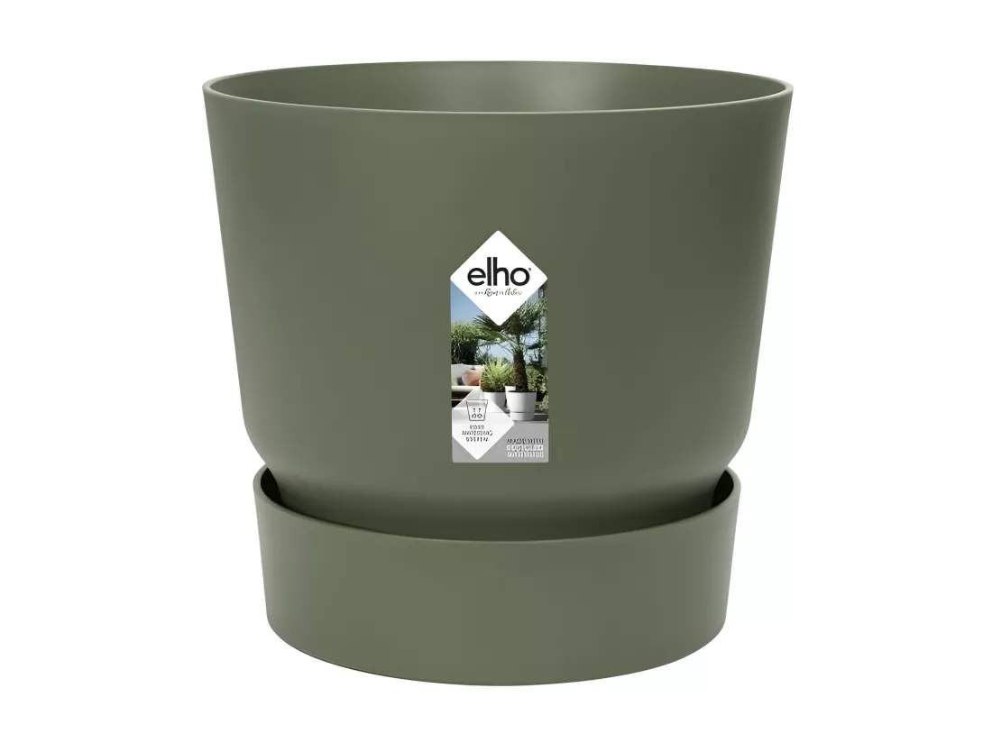 ELHO Pot de fleurs rond Greenville 47 - Exterieur - O 47 x H 44,1 cm - Vert feuille