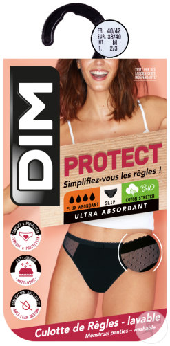 Dim Protect Lace Slip Menstruelle Bio Flux Abondant X1 Noir T40/42 Pièce 1