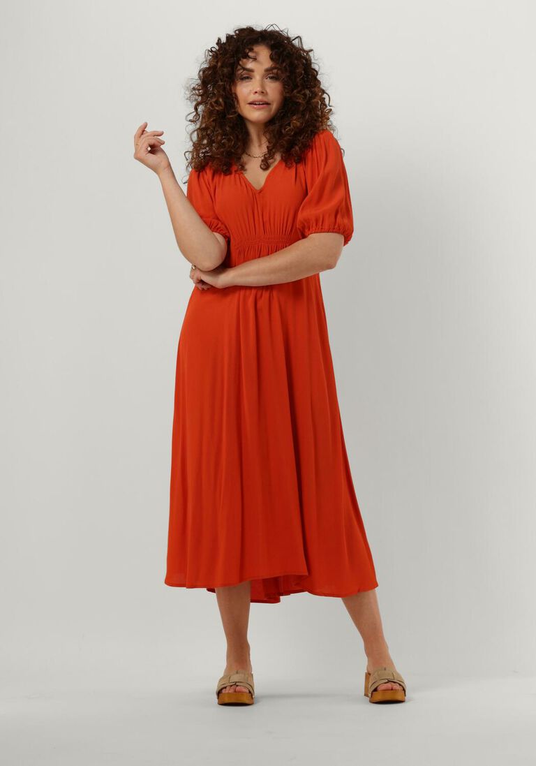 MODSTR\u00D6M oranje modstr&ouml;m midi jurk ravenmd long dress