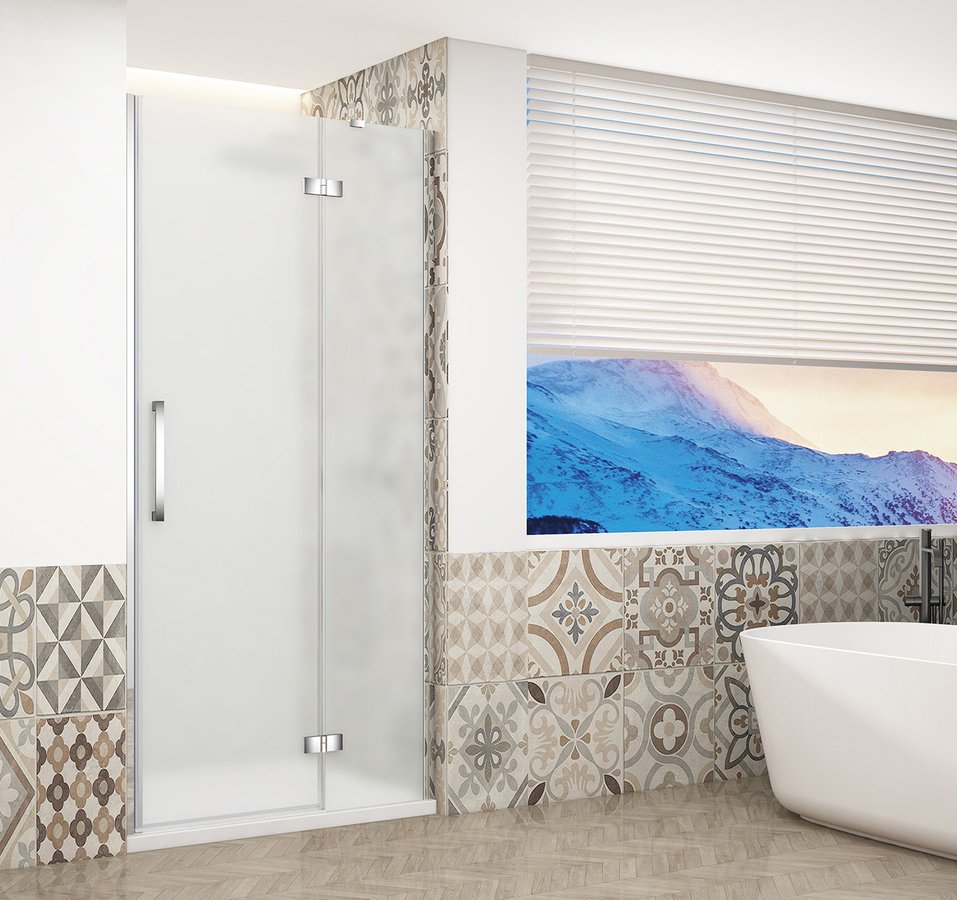 Gelco Trinity douchedeur 110cm links met mat glas chroom