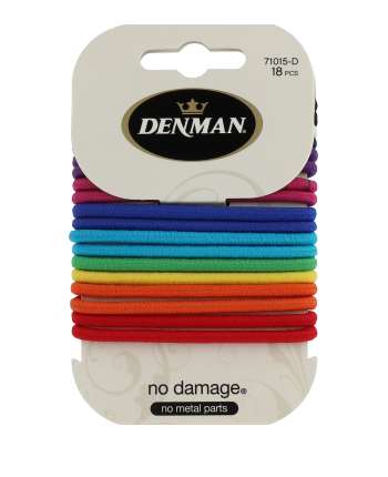 Denman Accessories Large No-Damage-Elastics Multi Colour 18-Stück