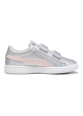 Puma Smash 3.0 Glitz Glam V PS Sneakers, Glacial Gray/Frosty Pink