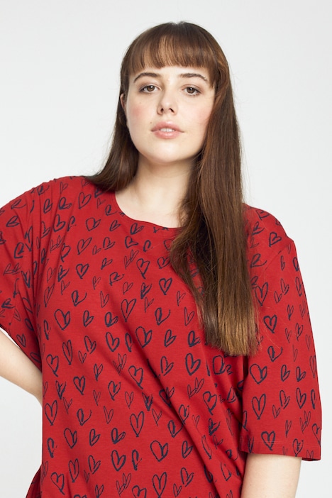 Bellieva-T-Shirt, Herz, Stickerei, Rundhals, Biobaumwolle, GOTS