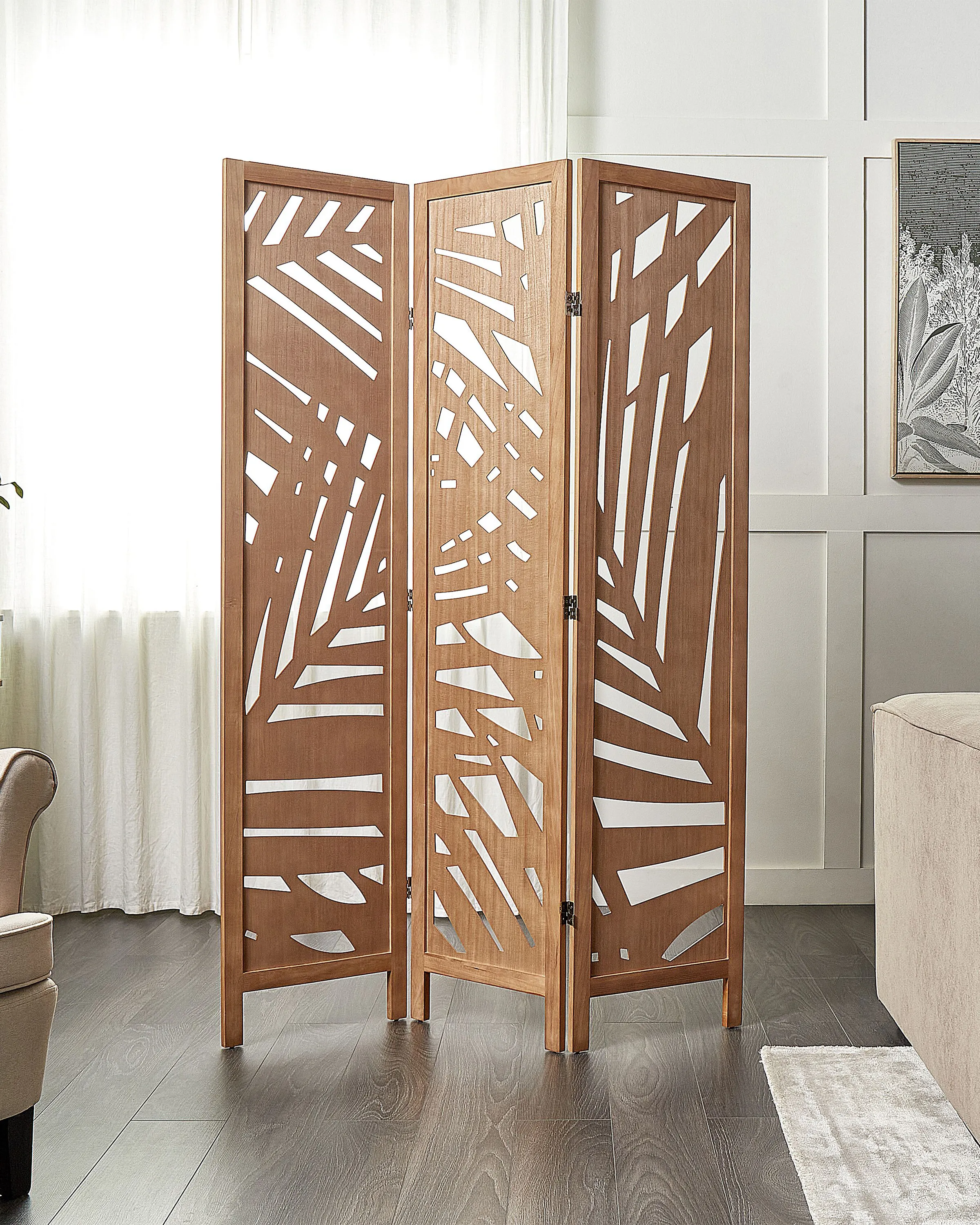 Roomdivider met 3 panelen VERNAGO Lichtbruin 122 cm 170 cm