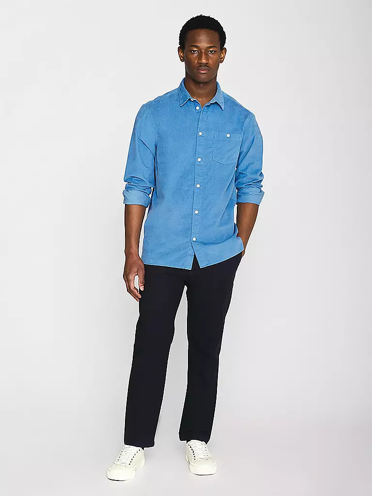 KNOWLEDGE COTTON APPAREL Hemd Regular Fit hellblau