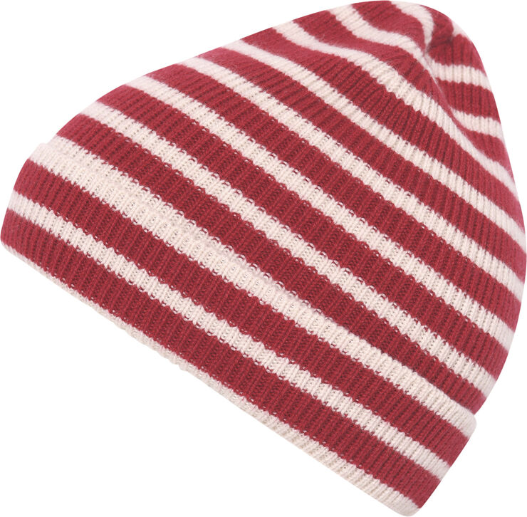 mpKids Bergen striped beanie Scarlet smile