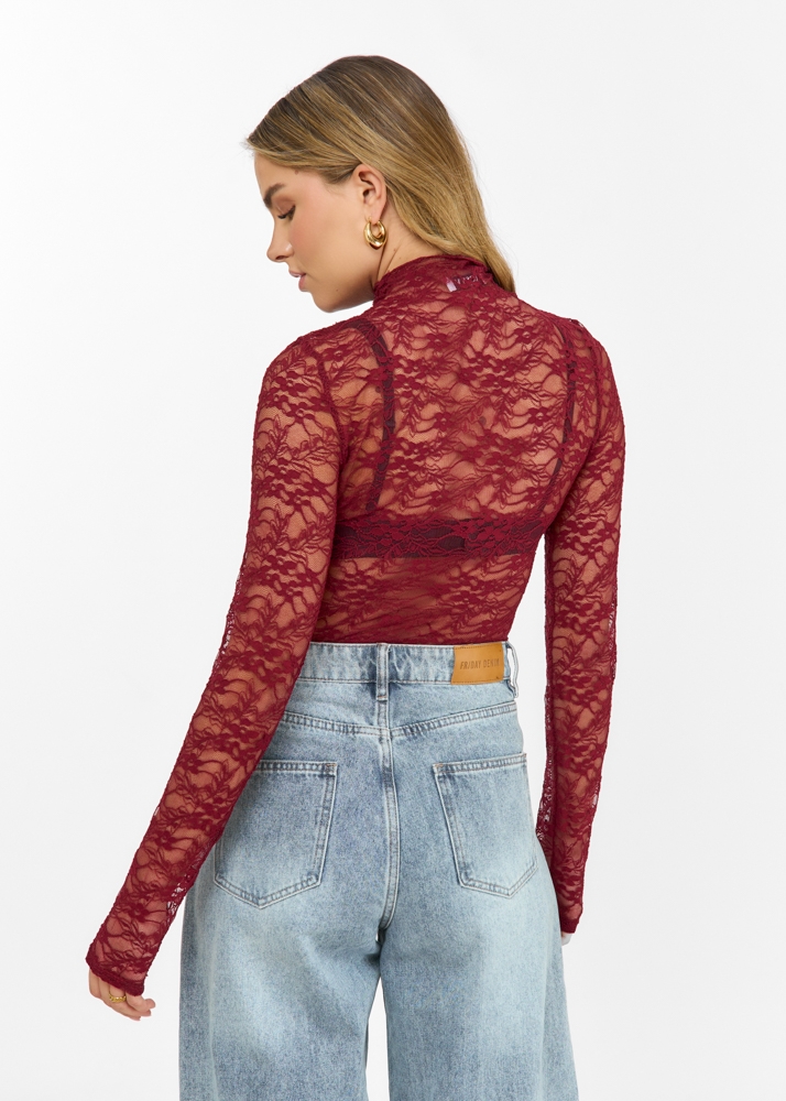 Iris top burgundy