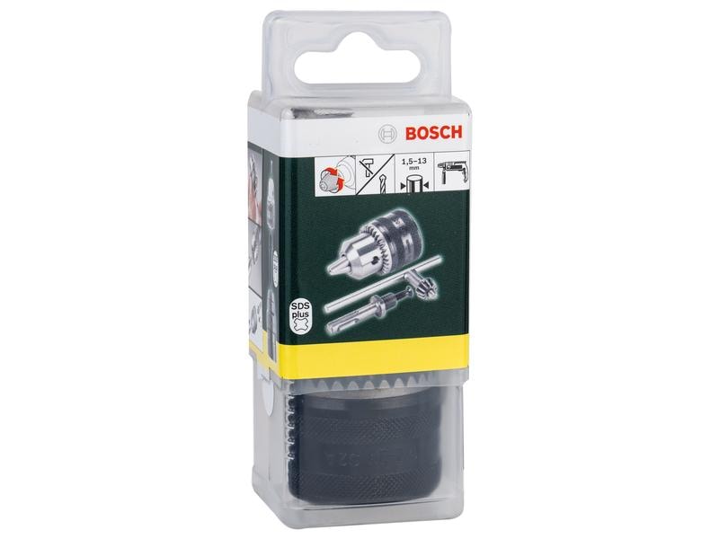 Bosch Bohrfutter 1.5–13 mm mit SDS plus-Adapter Ermöglicht die Verwendung von Bohrern mit zylindrischem Schaft in SDS plus Bohrhämmern mit Schlagstopp