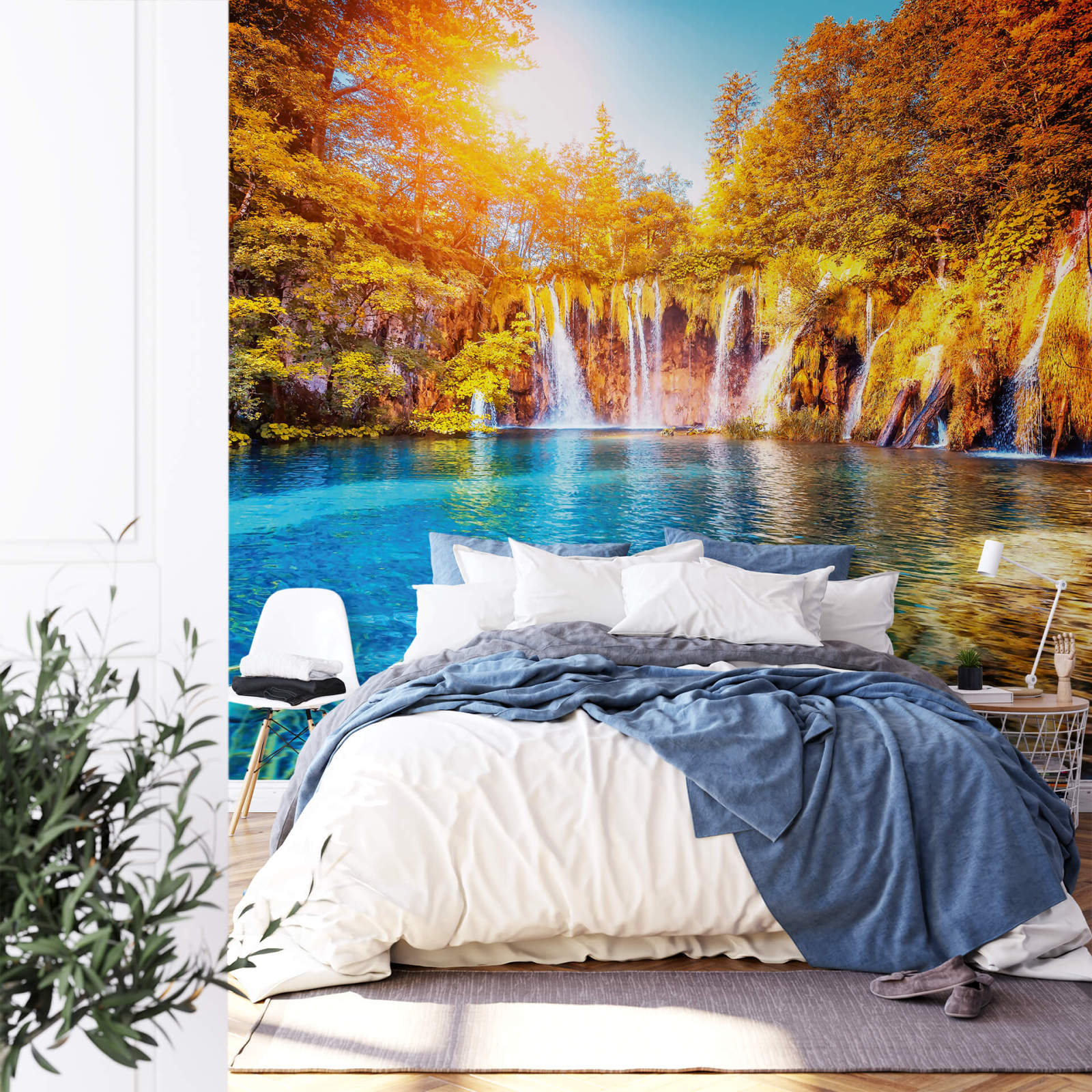 Fototapete DESIGNWALLS 2.0 - orange-gelb - Wasserfall - 2,6 Meter