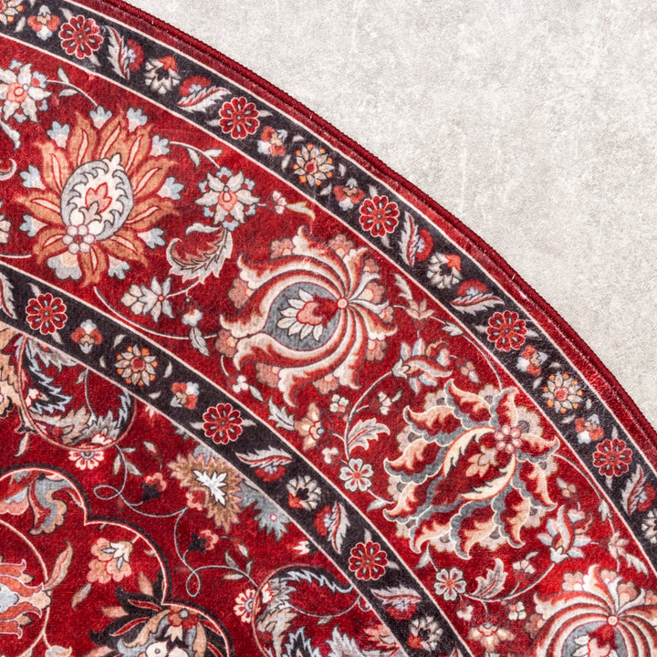 Rond vintage vloerkleed - Imagine Medaillon Rood | Rijk