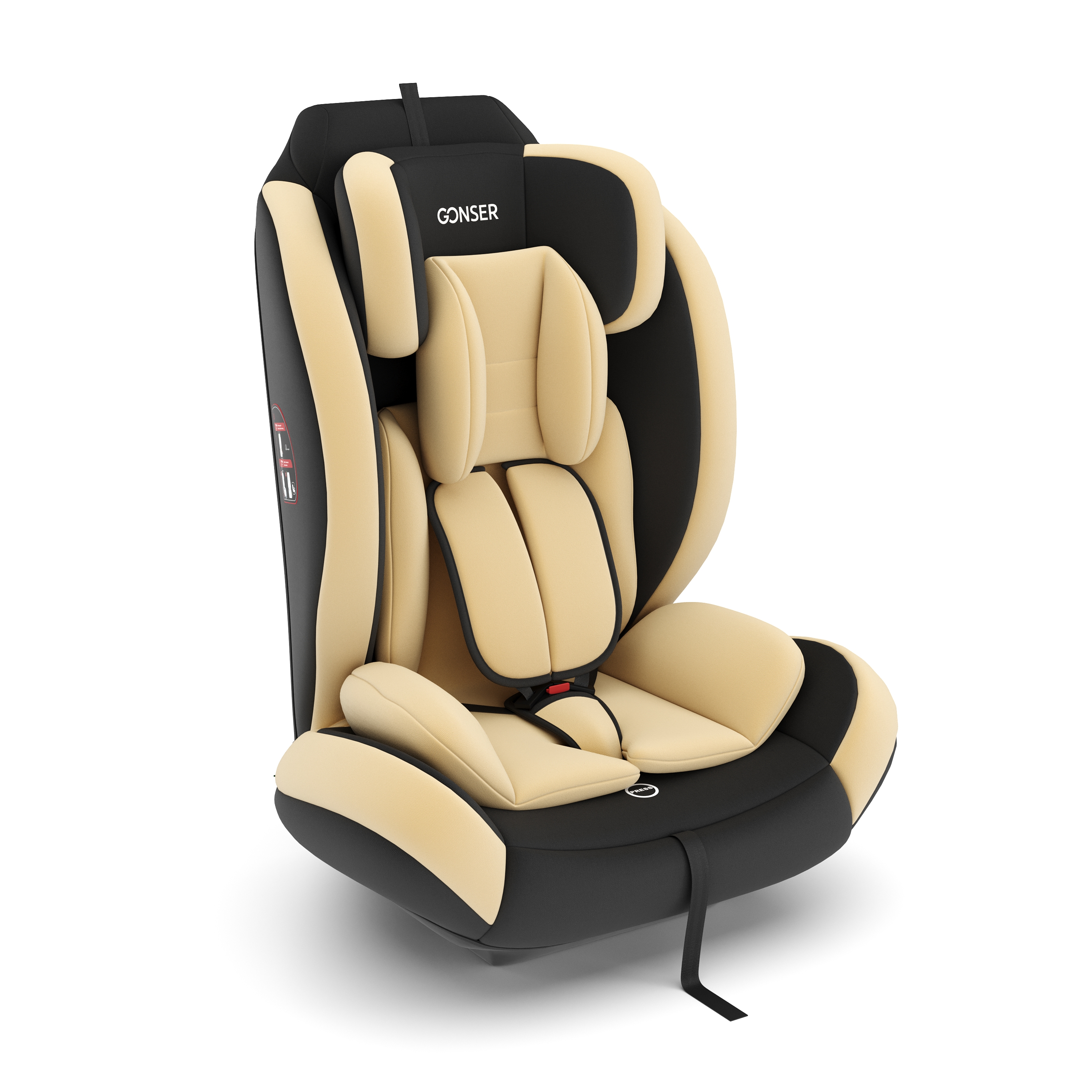 Kindersitz Auto mit ISOFIX beige