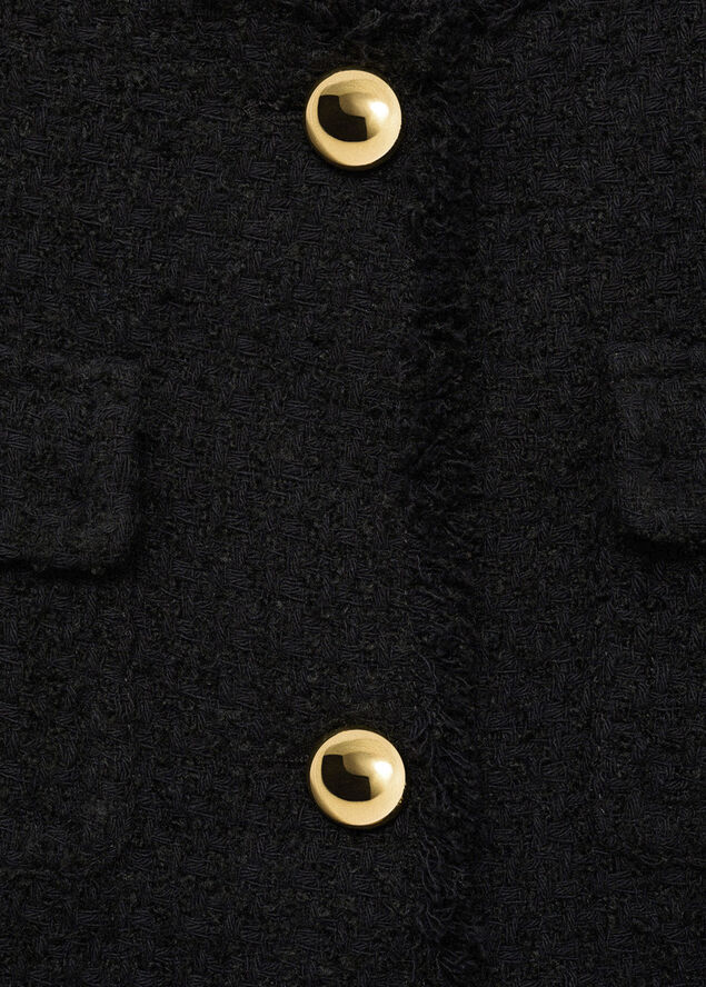 MANGO Pocket tweed jacket Black