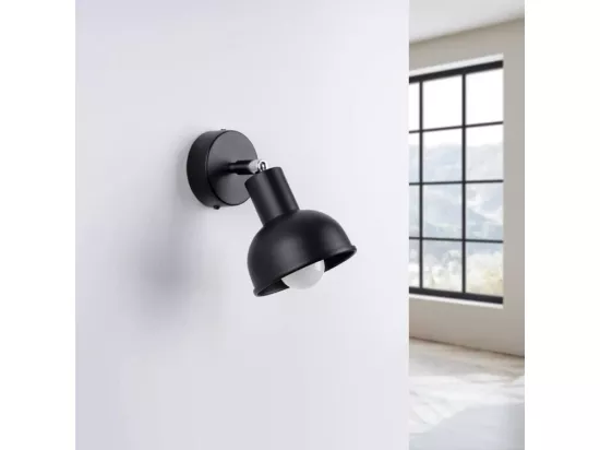 Appliques Elba grenier en acier - 1 sources lumineuses - L.19 x H.17 cm - noir