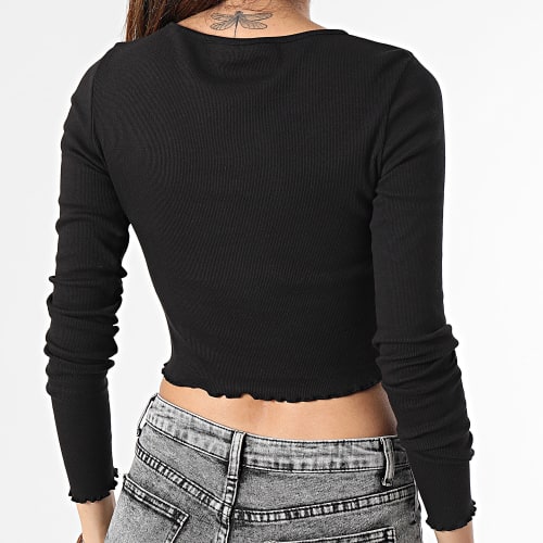 Tee Shirt Manches Longues Femme Ruche 7534 Noir