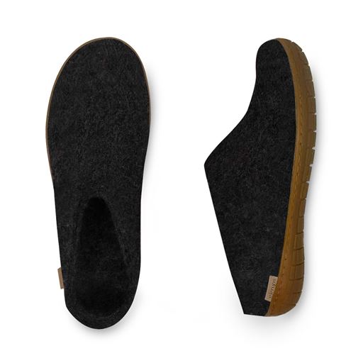 Glerups Slip-on Hjemmesko, Charcoal, 38