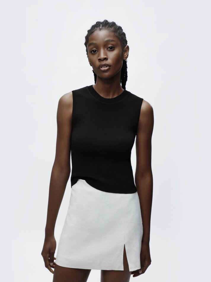 Blusa básica de malha - Preta