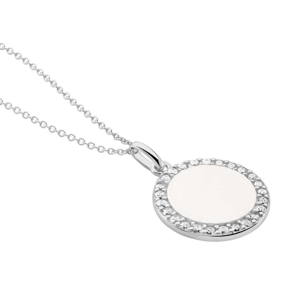 Collier Corazon1 Argent Blanc Oxyde De Zirconium