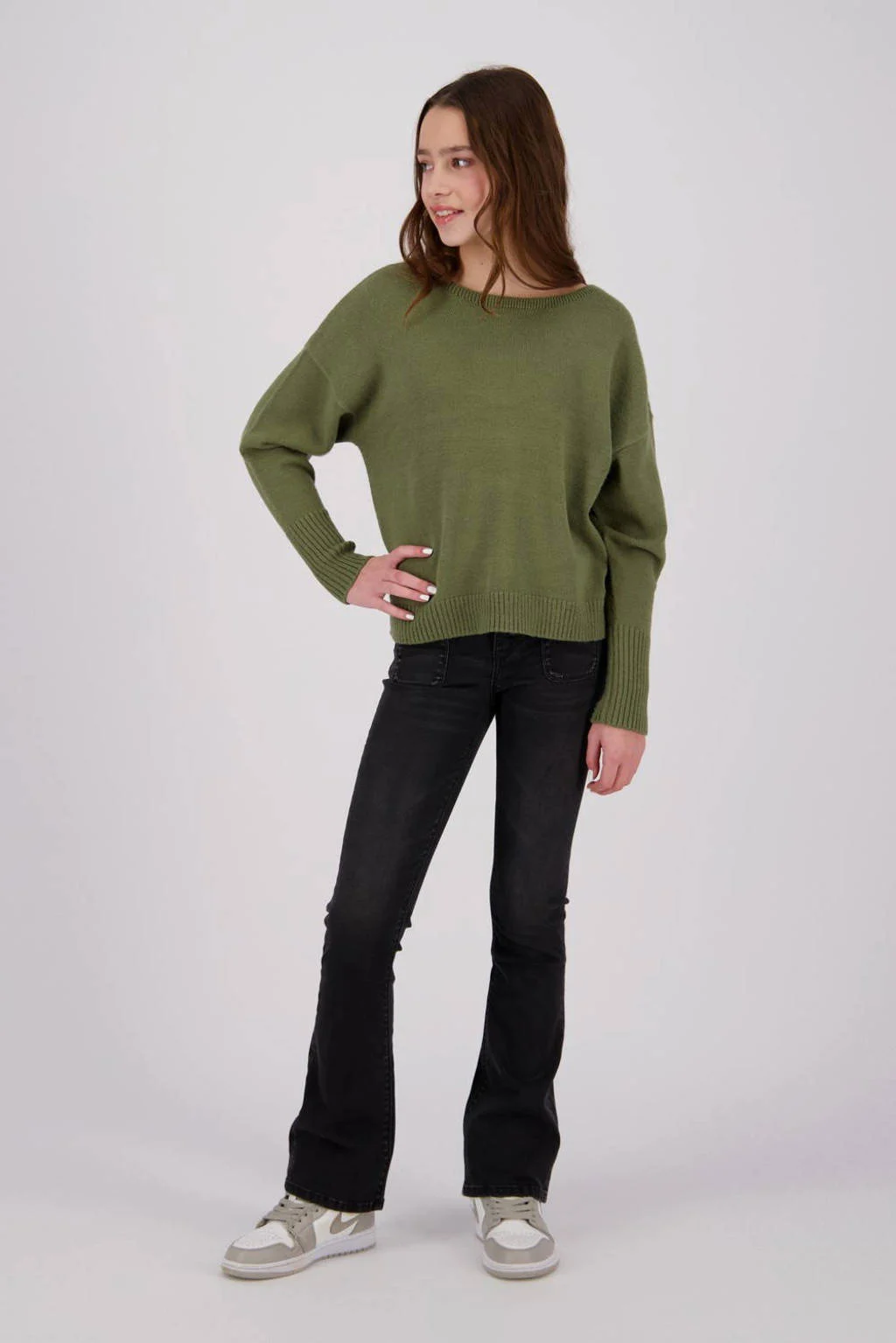 Raizzed flared jeans Melbourne Patched on Pockets dark grey stone