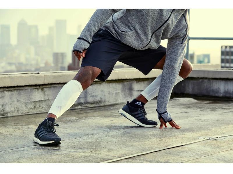 adidas Compression Calf Sleeves Weiss, L-XL Kompressions-Wadenwärmer