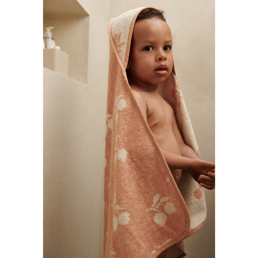 Køb LIEWOOD Peach / Sea Shell Alba Yarn Dyed Hooded Baby Håndklæde