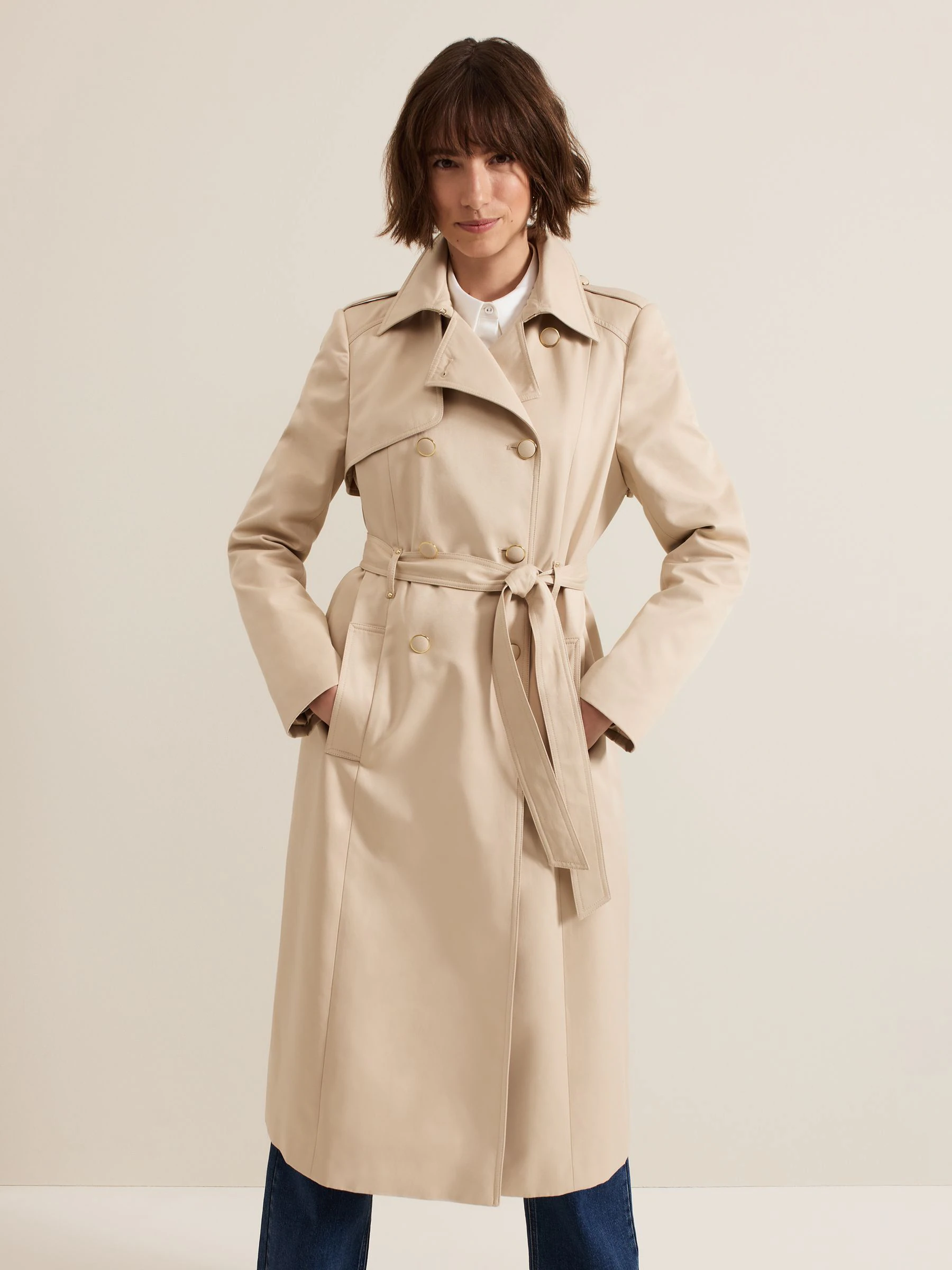 Phase Eight Cheryl Camel Long Fitted Trench Coat