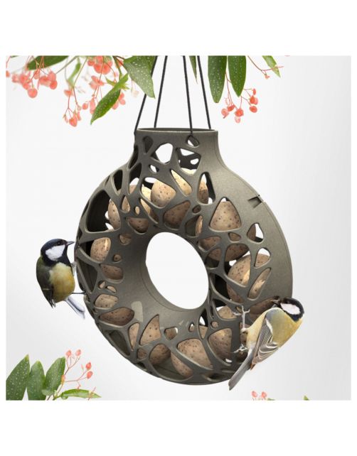 Singing Friend Yara Feeder 100% Recycled - Voersilo - 23x7.5x25 cm Antraciet