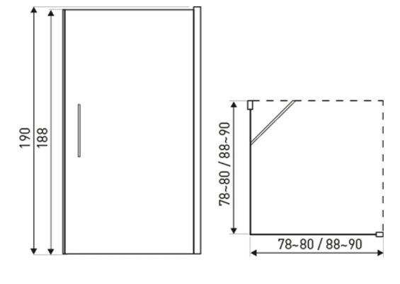 Kerra Monica douchecabine vierkant 80x80x190cm