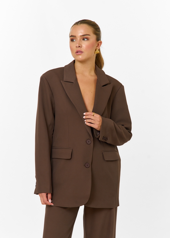 Audrey oversized blazer choco bruin