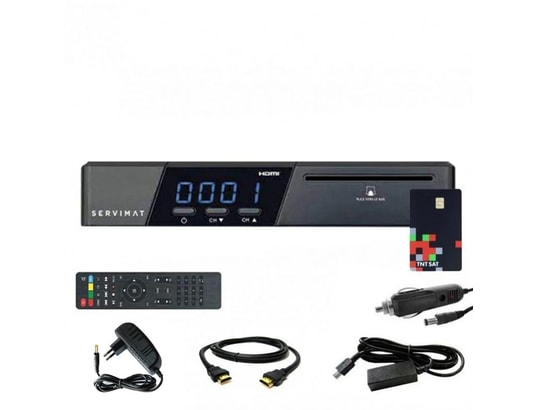 SERVIMAT - Décodeur satellite TNT HD Récepteur satellite hd vega ii + carte tntsat v6 + câble 12v...