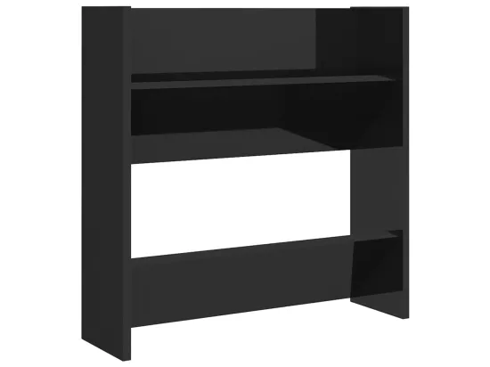 Armoires à chaussures murales 4 pcs Noir brillant 60x18x60 cm