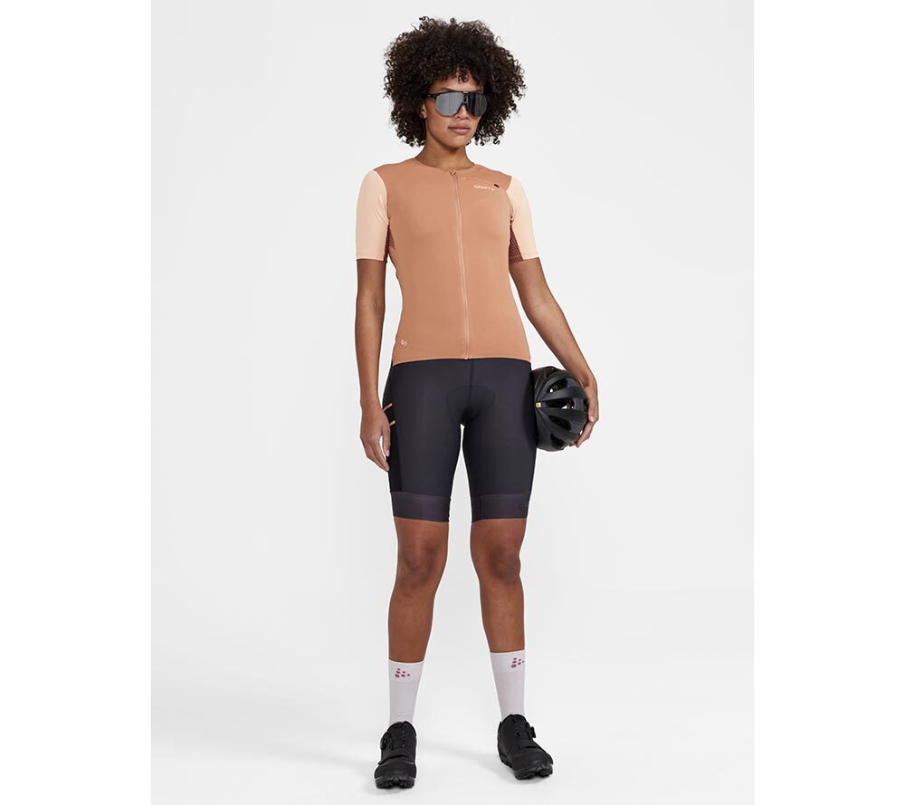 Craft Pro Gravel Fietsshirt Korte Mouwen Oranje Dames
