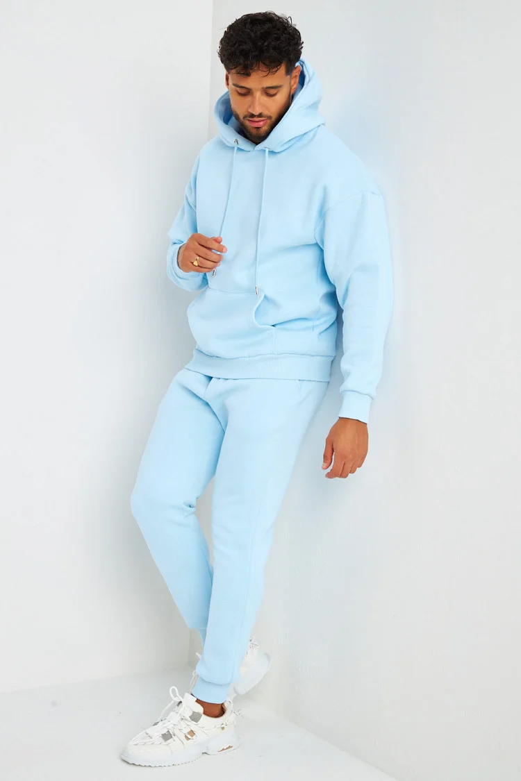 Ensemble sweat à capuche + jogging bleu clair