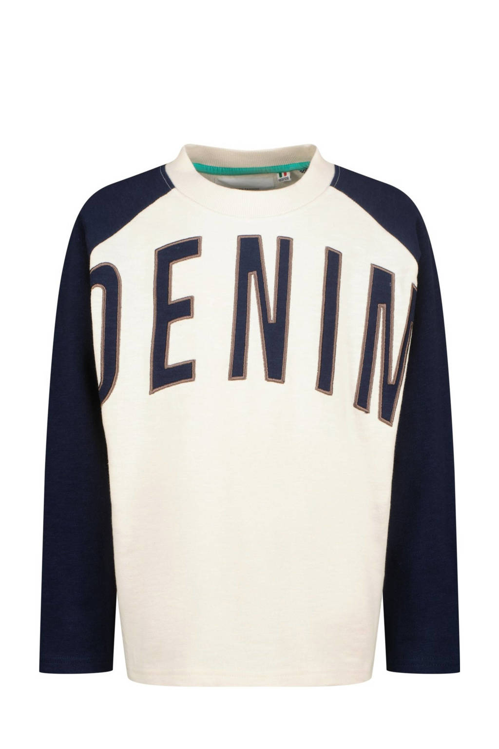 Vingino longsleeve Jeveno met printopdruk offwhite/donkerblauw